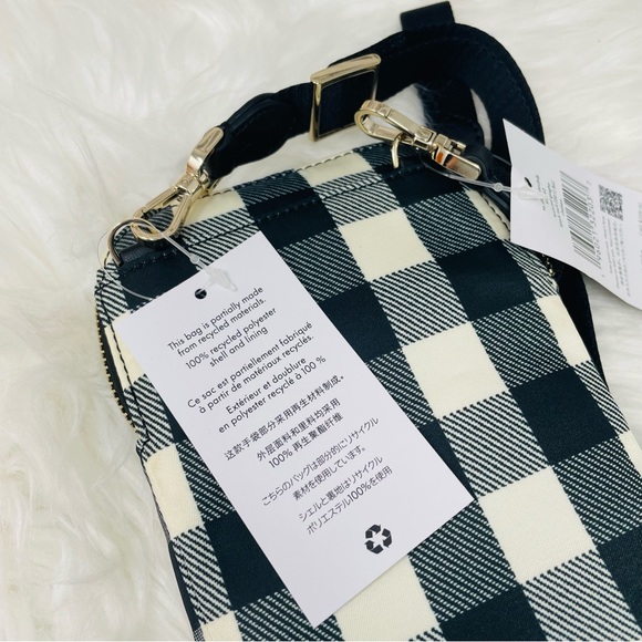 NWT KATE SPADE CHELSEA NS DOUBLE ZIP PHONE CROSSBODY SHOULDER BAG GINGHAM - Picture 4 of 5
